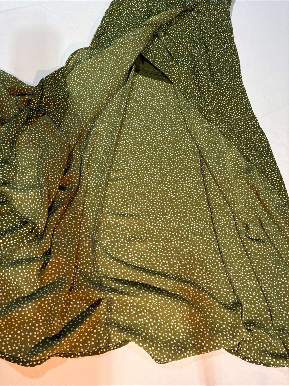 Blue Rain Green Polka Dot V-Neck Maxi Dress Size Small side zipper - Picture 11 of 16